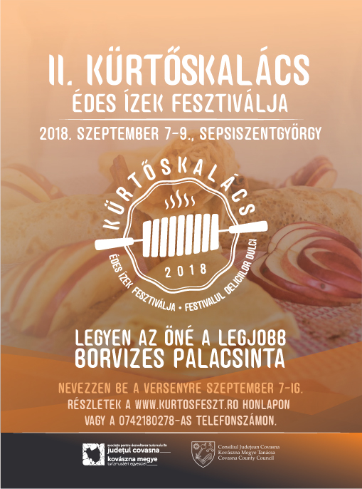 Apă minerală şi clătite la cea de-a doua ediţie a manifestării Kürtőskalács – Festivalul Deliciilor Dulci  Data limită a înscrierilor: 5 septembrie